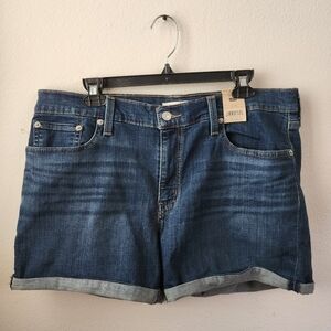Levi's Jean Shorts Women's Mid‎ Length Blue Medium Wash Denim 4" Size 33 NWT